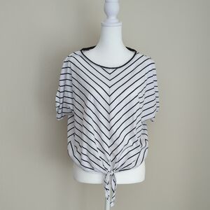 White House Black Market Chevron Striped Blouse, S